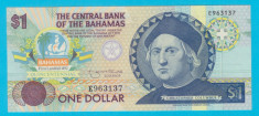 Bahamas 1 Dollar 1992 &amp;quot;Cristofor Columb&amp;quot; UNC seria E963137 Comemorativa foto
