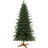 HOMCOM Brad de Crăciun artificial 180 cm cu bază pliabilă din lemn, deschidere automată, verde | Aosom Romania