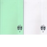 Caiet A5 100 file coperta plastic Atinge Excelenta dictando, verde / alb