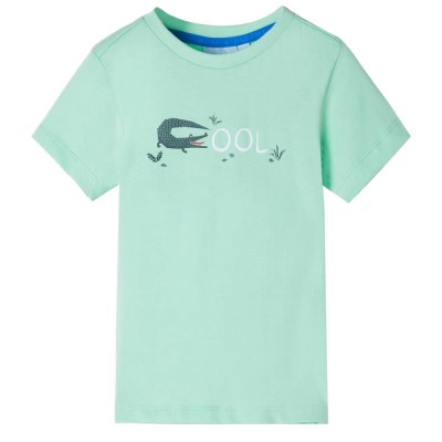 Tricou pentru copii cu m&amp;acirc;neci scurte verde deschis 140 foto