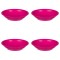 Set farfurii 4 piese, farfurii adanci, plastic, fucsia, diametru 18 cm