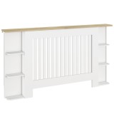 HOMCOM Acoperire Radiator cu Rafturi din MDF, Design Modern cu Șipcă, pentru Living și Dormitor, 152x19x83 cm, Alb | Aosom Romania