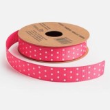 Panglică textilă fucsia cu buline, 3m x 15mm, CMCLASS