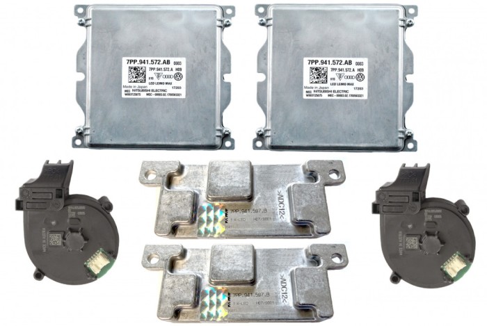 NEW OE HEADLIGHT MODULE KIT , FAN + LED MODULES PORSCHE MACAN 2014 &amp;gt; 8U0907463A + 7PP941572AB + 7PP941597B