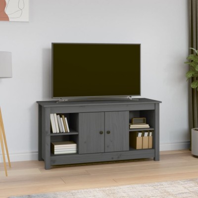 vidaXL Comodă TV, gri, 103x36,5x52 cm, lemn masiv de pin 814576 foto