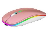 Mouse wireless, slim, LED multicolor, roz, 11x 6x2.5 cm, Oem