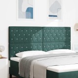 Cumpara ieftin Tăblia de pat cu buton de cristal Verde &icirc;nchis 180 cm din catifea