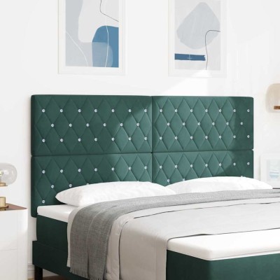 vidaXL Tăblie din Catifea Argyle Manual Verde &amp;icirc;nchis 180 cm Catifea 3337773 foto