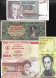 Set 5 bancnote de prin lume adunate (cele din imagini) #309, Europa