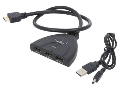 Switch HDMI HDCP 1.4 3 Intrări Negru 0.5m foto