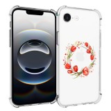 Husa antisoc pentru iphone 16e, airbag, pink wreath 15, clear