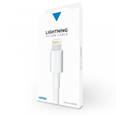 Cablu Lightning Vetter GO pentru iPhone/iPad, Alb foto