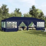 Cort de Petrecere cu 12 Panouri Albastre 8x4 m PE