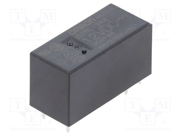 Releu electromagnetic miniatural OMRON 12V DC 8A DPST-NO pentru PCB