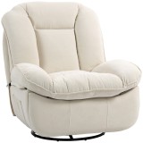 HOMCOM Scaun de relaxare, reglabil, 104x100x102cm / 164x76cm, Alb cremos | Aosom Romania