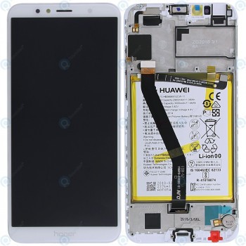 Huawei Honor 7A (AUM-TL20) Capac frontal modul display + LCD + digitizer + baterie alb 02351WER