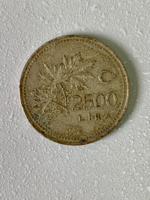 Moneda 2500 lire - 2500 old lira - 1992 - Turcia - KM 1015 (63)