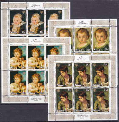 DB1 Pictura Niue Copii Anul International al Copilului 4 x MS MNH foto