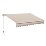 Outsunny Copertină Extensibilă pentru Exterior, Copertină Roll-Up cu Deschidere Manivelă, 295x200 cm, Bej | Aosom Romania