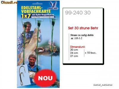 Set 30 strune Behr cu carlige duble foto