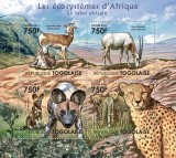 TOGO 2011 - Fauna africana din regiunea Sahel / set complet MNH - bloc+colita (2 imagini)