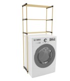 Raft Baie Masina Spalat Rufe, 3 Polite, Lemn Pin Natur, 68x28x152cm, Modular, Depozitare