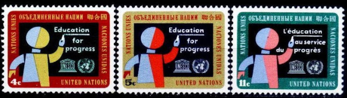 C1170 - ONU New York 1964 - Educatie 3v..neuzat,perfecta stare
