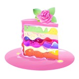 Sticker decorativ, Tort, Roz, 66 cm, 8612ST