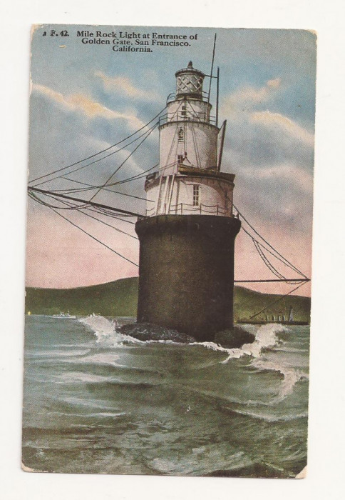 FA10 - Carte Postala- SUA -Mile Rock, Light, Golden Gate , San-Francisco,