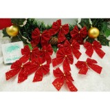 Set 12 fundite pentru brad, rosii, 6 x 8 cm, din poliester, flippy