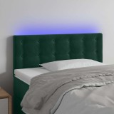 vidaXL Tăblie de pat cu LED, verde &icirc;nchis, 100x5x78/88 cm, catifea 3122091