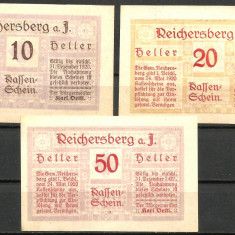 !!! AUSTRIA - LOT COMPLET NOTGELD REICHERSBERG 1920 - UNC / CELE DIN IMAGINE