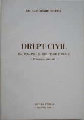 Drept civil. Patrimoniu si drepturile reale. Prezentare generala - Gheorghe Botea
