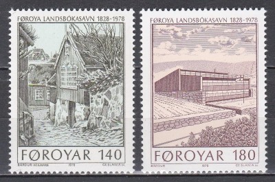 Feroe 1978 - A 150-a aniversare a Bibliotecii Publice din Torshavn, MNH foto