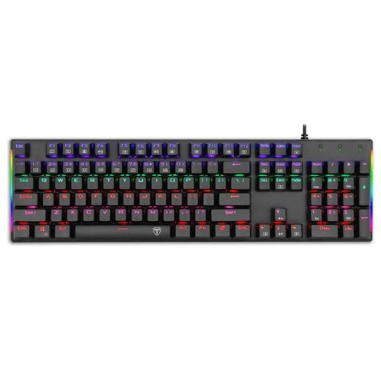 Tastatura gaming mecanica T-Dagger Naxos iluminare rainbow neagra