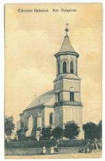 5078 - HALMEU, Satu Mare, Biserica Reformata - old postcard, CENSOR - used 1915 foto