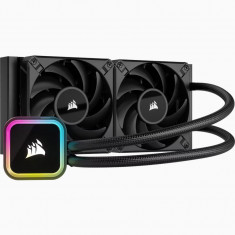 Cooler procesor corsair icue h100i rgb elite negru marime radiator 277x120x27mm 2 ventilatoare rgb viteza foto