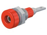 Soclu Banană 2mm 10A 23mm Roșu Panou Izolat