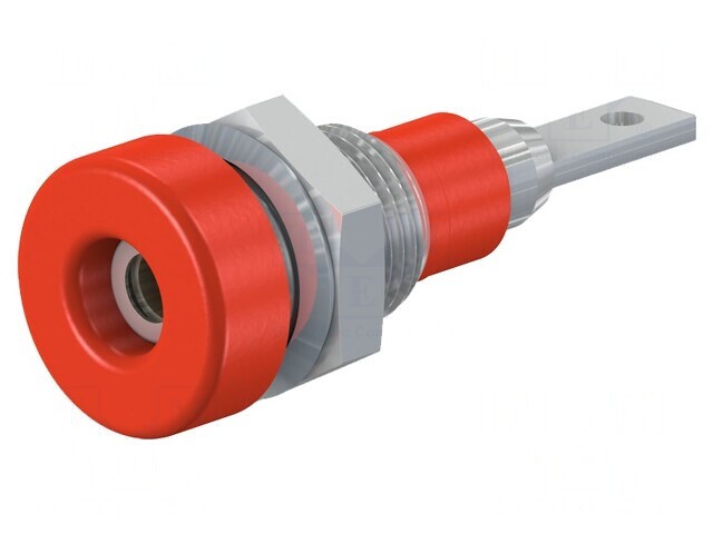 Soclu Banană 2mm 10A 23mm Roșu Panou Izolat