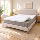 Topper saltea 120x200 spuma 10cm, fermitate medie spre tare, spuma poliuretanica, husa fixa matlasata, microfibra, Saltsib