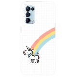 Husa compatibila cu Oppo A53 model Rainbow Unicorn, Silicon, TPU, Viceversa, Transparent, Carcasa