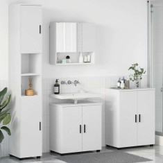 vidaXL Set de mobilier pentru baie Pe perete 4 pcs Alb 61 x 35 x 64 cm 3393003