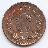 Mexic 1 centavo 1947 - Bronz, 19.5 mm, KM-415, Africa