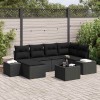 VidaXL Set de canapele pentru grădină 7 pcs Negru 264 x 154 x 85 cm 3355812