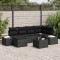 vidaXL Set de canapele pentru grădină 7 pcs Negru 264 x 154 x 85 cm 3355812