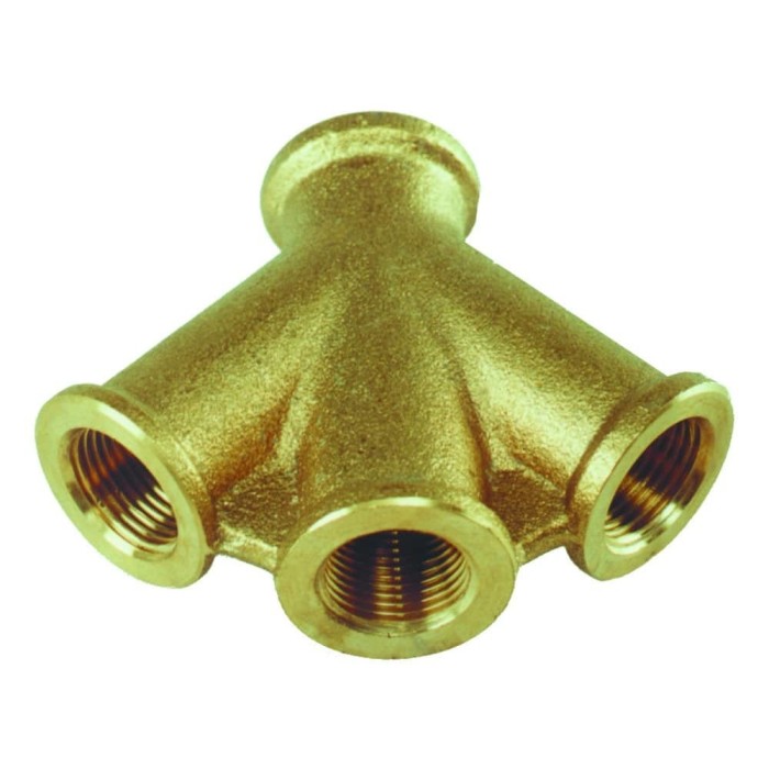 Distribuitor aer comprimat din alamă cu 3 căi 3/8&quot; filet interior