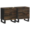 VidaXL Dulap de noapte cu sertar 2 pcs castan 40 x 33 x 46 cm 4018007