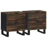 VidaXL Dulap de noapte cu sertar 2 pcs castan 40 x 33 x 46 cm