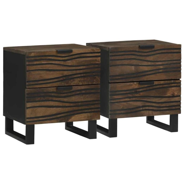 vidaXL Dulap de noapte cu sertar 2 pcs castan 40 x 33 x 46 cm 4018007