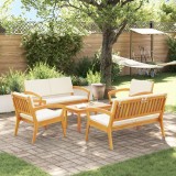 vidaXL Set Bistro 5 Piese cu Perne - Lemn Solid de Acacia